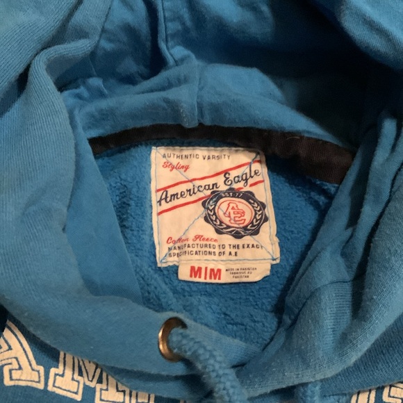 Beautiful blue vintage American eagle hoodie size medium. - Picture 3 of 5